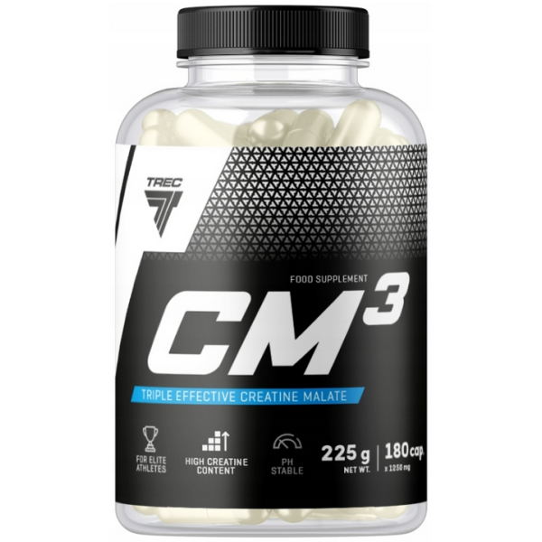 CM3 - czysty jabłczan kreatyny w kapsułkach - 180kaps.