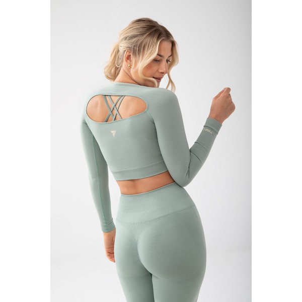 Trecgirl Sport Longsleeve Top 160 GREEN - longsleeve sportowy damski zielony