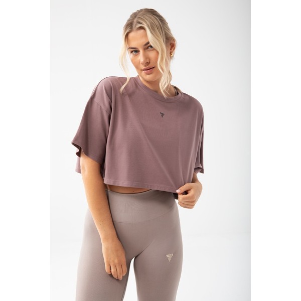 Trecgirl Basic T-shirt 160 Purple - crop top fioletowy
