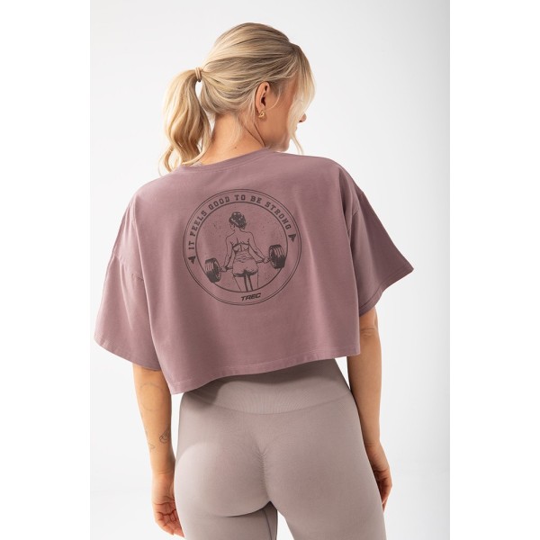 Trecgirl Basic T-shirt 160 Purple - crop top fioletowy