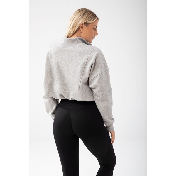 Trecgirl Basic Sweatshirt 160 Grey - crop hoodie szary