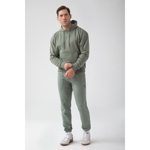 NOWOŚĆ Zielona bluza męska z kapturem TW BASIC HOODIE 183 M GREEN