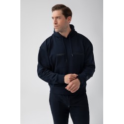 NOWOŚĆ Granatowa bluza męska z kapturem TW BASIC HOODIE 184 M NAVY