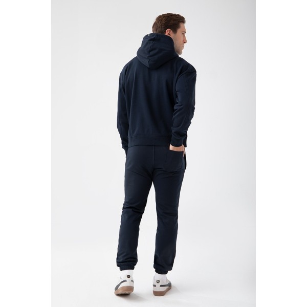 NOWOŚĆ Granatowa bluza męska z kapturem TW BASIC HOODIE 184 M NAVY