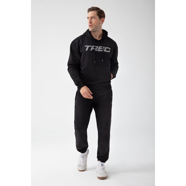 NOWOŚĆ Czarna bluza męska z kapturem TW BASIC HOODIE 185 M BLACK