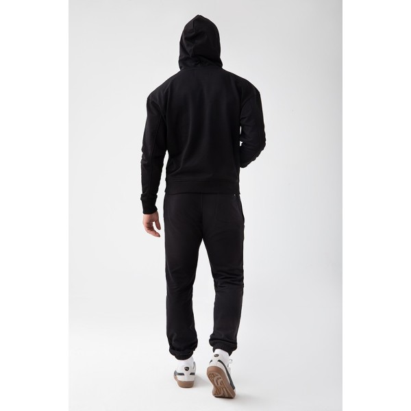 NOWOŚĆ Czarna bluza męska z kapturem TW BASIC HOODIE 185 M BLACK