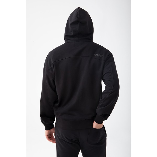 NOWOŚĆ Czarna bluza rozpinana męska TW BASIC HOODIE ZIP 182 M BLACK