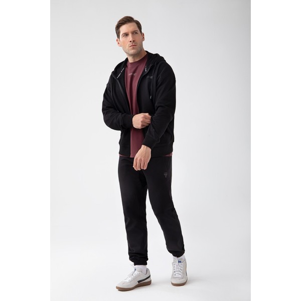 NOWOŚĆ Czarna bluza rozpinana męska TW BASIC HOODIE ZIP 182 M BLACK