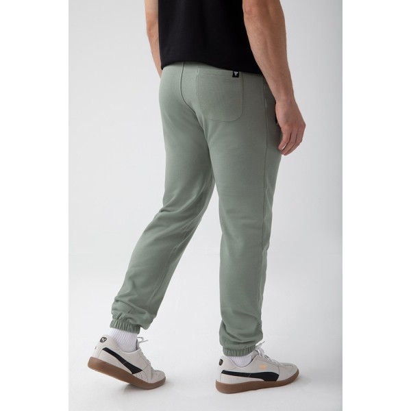 NOWOŚĆ Zielone spodnie dresowe męskie TW BASIC PANTS 180 M GREEN