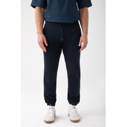 NOWOŚĆ Granatowe spodnie dresowe męskie TW BASIC PANTS 181 M NAVY