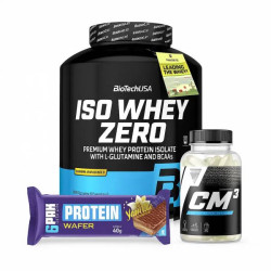 Biotech USA Iso Whey Zero 1816g + Kreatyna CM3 90 kaps. i Protein Wafer 40g