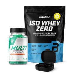 Biotech USA Iso Whey Zero 454g + Multipack 60 kaps + Pillbox
