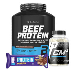 Biotech Beef Protein 1816g + Kreatyna CM3 90 kaps. + Protein Wafer 40g
